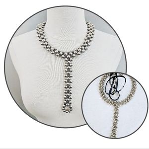 Silver metal beads necklace